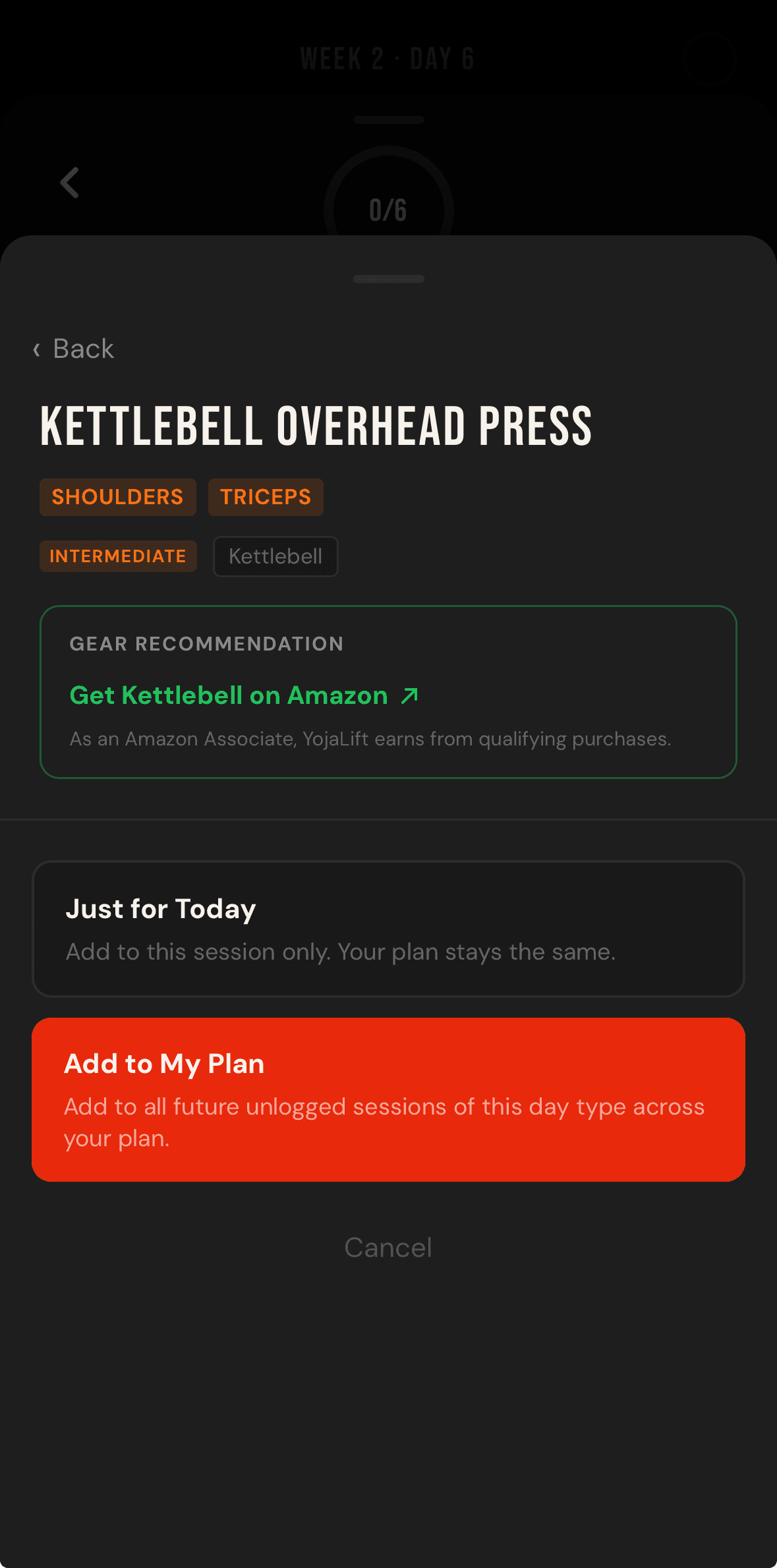 Gear recommendation to buy a kettlebell for Kettlebell Overhead Press